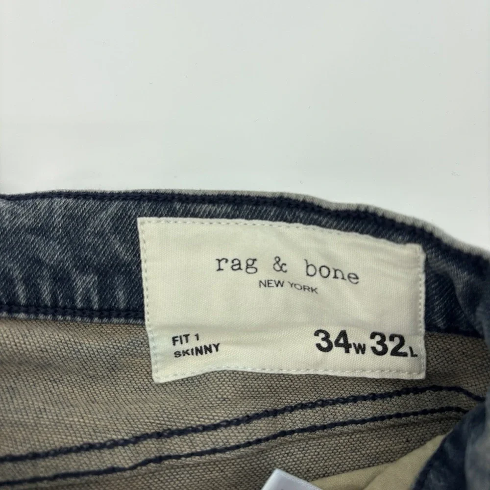 Rag & Bone Mens Fit 1 Pants 34x32 Slim Fit Jeans‎ Bradbury Denim